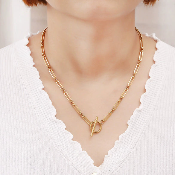 Pendant Necklace Stainless Steel Ochain Electroplating Small Steel Ball Buckle Design