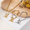 Pendant Necklace Stainless Steel Ochain Electroplating Small Steel Ball Buckle Design