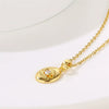 Pendant Necklace Stainless Steel Oval Devil's Eye Electroplating Mixed Gem Inlay Geometric Style For Women