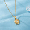 Pendant Necklace Stainless Steel Oval Devil's Eye Electroplating Mixed Gem Inlay Geometric Style For Women