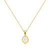 Pendant Necklace Stainless Steel Oval Dripping Oil Letter Pattern For Women