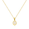 Pendant Necklace Stainless Steel Oval Dripping Oil Letter Pattern For Women