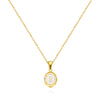 Pendant Necklace Stainless Steel Oval Dripping Oil Letter Pattern For Women