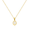 Pendant Necklace Stainless Steel Oval Dripping Oil Letter Pattern For Women
