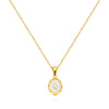 Pendant Necklace Stainless Steel Oval Dripping Oil Letter Pattern For Women