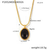 Pendant Necklace 316L Stainless Steel Oval Tiger Eye Stone Light Luxury Maillard Style Electroplating Geometry