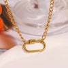 Pendant Necklace Stainless Steel Plated 18K Gold Geometric Rectangular Simple Style