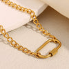 Pendant Necklace Stainless Steel Plated 18K Gold Geometric Rectangular Simple Style
