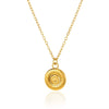 Pendant Necklace Stainless Steel Retro Portrait Three Dimensional Relief Coin Electroplated Unisex