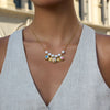 Pendant Necklace Stainless Steel Sunflower Highgloss Pearl Print Electroplated Women's Minimalist