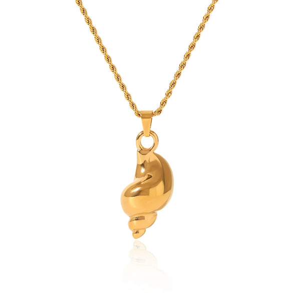 Pendant Necklace Stainless Steel Titanium Steel Conch Marine Scenery Animal Zodiac Geometric Electroplating Twist Chain