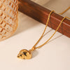 Pendant Necklace Stainless Steel Titanium Steel Conch Marine Scenery Animal Zodiac Geometric Electroplating Twist Chain