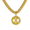 Pendant Necklace Stainless Steel Titanium Steel Cuban Chain Electroplating Round Letters Numbers Text Pattern Unisex