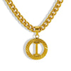 Pendant Necklace Stainless Steel Titanium Steel Cuban Chain Electroplating Round Letters Numbers Text Pattern Unisex