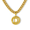 Pendant Necklace Stainless Steel Titanium Steel Cuban Chain Electroplating Round Letters Numbers Text Pattern Unisex