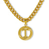 Pendant Necklace Stainless Steel Titanium Steel Cuban Chain Electroplating Round Letters Numbers Text Pattern Unisex