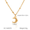 Pendant Necklace Stainless Steel Titanium Steel Diamondencrusted Water Drops Moon Fivepointed Star Fourleaf Clover Geometric Style O Word Chain For Women