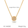 Pendant Necklace Stainless Steel Titanium Steel Diamondencrusted Water Drops Moon Fivepointed Star Fourleaf Clover Geometric Style O Word Chain For Women