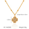 Pendant Necklace Stainless Steel Titanium Steel Diamondencrusted Water Drops Moon Fivepointed Star Fourleaf Clover Geometric Style O Word Chain For Women