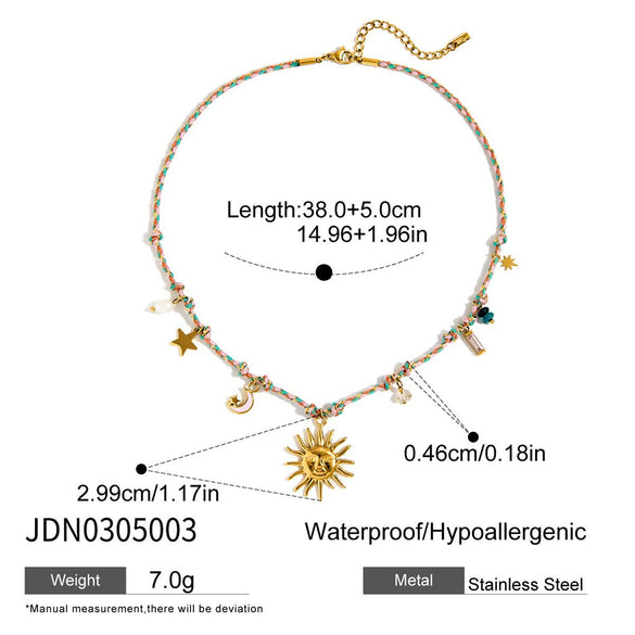 Pendant Necklace Stainless Steel Titanium Steel Freshwater Pearl Natural Stone Zircon Geometric Electroplating Women's