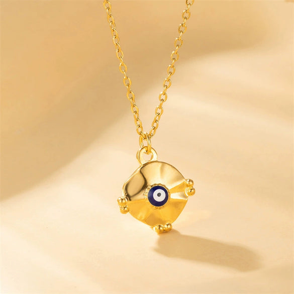 Pendant Necklace Stainless Steel Titanium Steel Geometric Eye Dripping Oil Style For Women