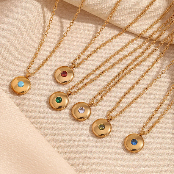 Pendant Necklace Stainless Steel Titanium Steel Geometric 18K Gold Plated For Women