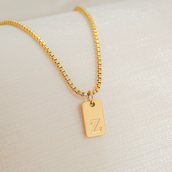 Pendant Necklace Stainless Steel Titanium Steel Geometric Letters Numbers Text Electroplated Minimalist Style
