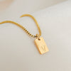 Pendant Necklace Stainless Steel Titanium Steel Geometric Letters Numbers Text Electroplated Minimalist Style