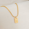 Pendant Necklace Stainless Steel Titanium Steel Geometric Letters Numbers Text Electroplated Minimalist Style