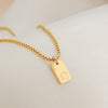 Pendant Necklace Stainless Steel Titanium Steel Geometric Letters Numbers Text Electroplated Minimalist Style