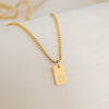 Pendant Necklace Stainless Steel Titanium Steel Geometric Letters Numbers Text Electroplated