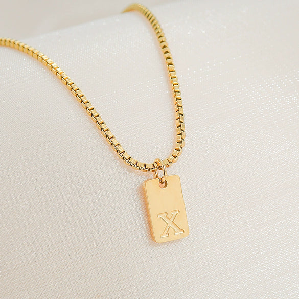 Pendant Necklace Stainless Steel Titanium Steel Geometric Letters Numbers Text Electroplated