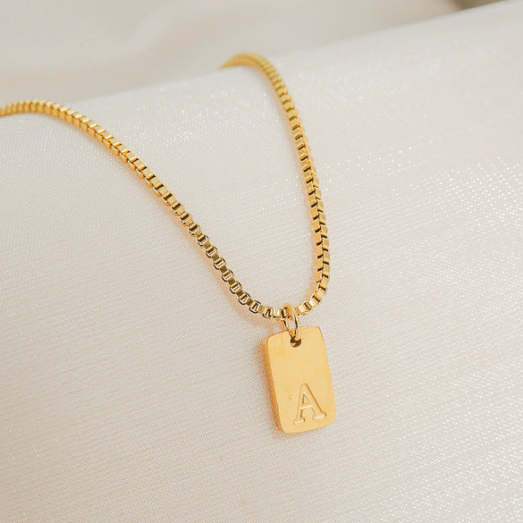 Pendant Necklace Stainless Steel Titanium Steel Geometric Letters Numbers Text Electroplated