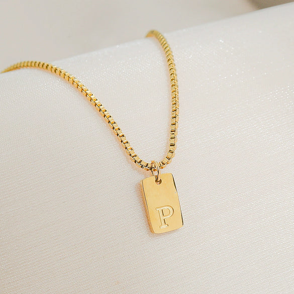 Pendant Necklace Stainless Steel Titanium Steel Geometric Letters Numbers Text Electroplated