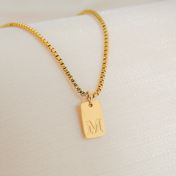 Pendant Necklace Stainless Steel Titanium Steel Geometric Letters Numbers Text Electroplated