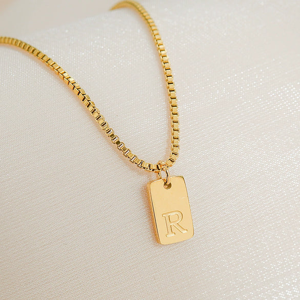 Pendant Necklace Stainless Steel Titanium Steel Geometric Letters Numbers Text Electroplated