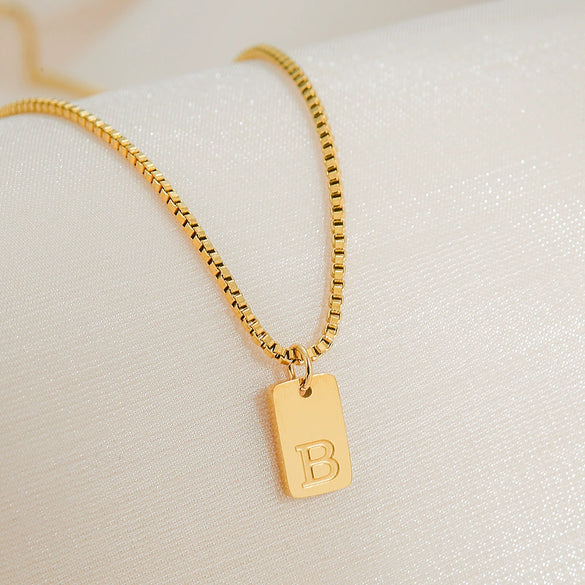 Pendant Necklace Stainless Steel Titanium Steel Geometric Letters Numbers Text Electroplated