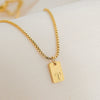 Pendant Necklace Stainless Steel Titanium Steel Geometric Letters Numbers Text Electroplated