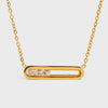 Pendant Necklace Stainless Steel Titanium Steel Geometric Movable Rectangular With White Diamond Electroplating For Women