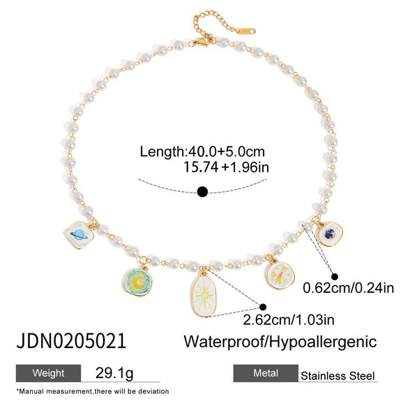 Pendant Necklace Stainless Steel Titanium Steel Geometric Pattern Electroplating For Women