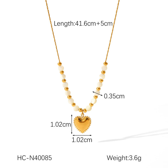 Pendant Necklace Stainless Steel Titanium Steel Heart Geometric Electroplating For Women