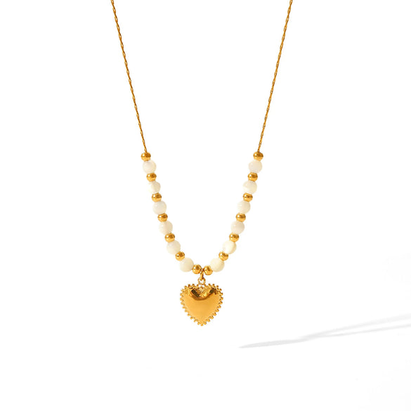 Pendant Necklace Stainless Steel Titanium Steel Heart Geometric Electroplating For Women