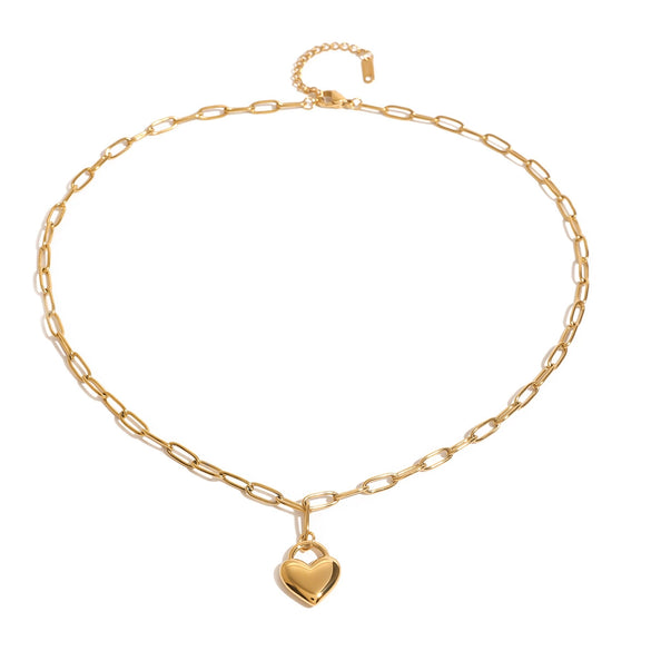 Pendant Necklace Stainless Steel Titanium Steel Heart Shape Electroplated Women's Light Luxury Niche Simple