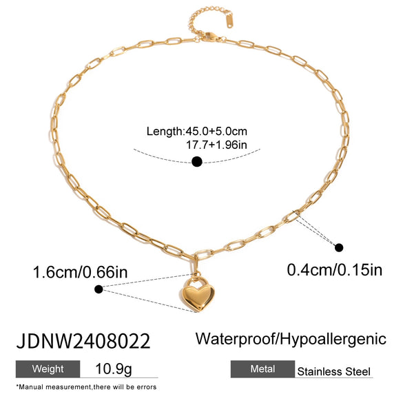 Pendant Necklace Stainless Steel Titanium Steel Heart Shape Electroplated Women's Light Luxury Niche Simple