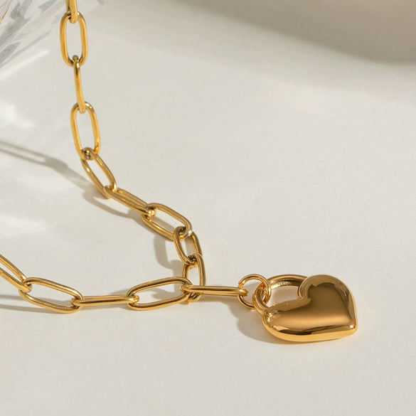Pendant Necklace Stainless Steel Titanium Steel Heart Shape Electroplated Women's Light Luxury Niche Simple