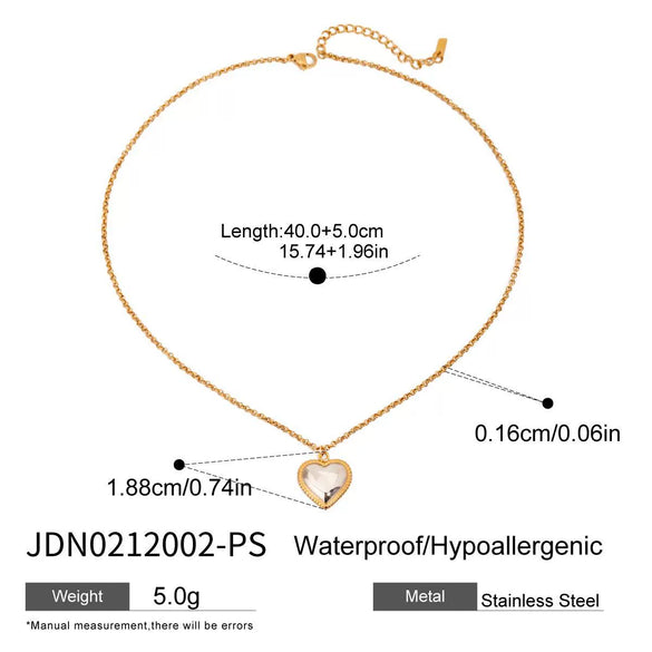Pendant Necklace Stainless Steel Titanium Steel Heart Shape Electroplating