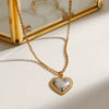 Pendant Necklace Stainless Steel Titanium Steel Heart Shape Electroplating