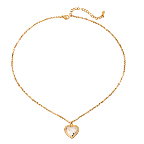 Pendant Necklace Stainless Steel Titanium Steel Heart Shape Electroplating
