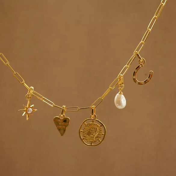 Pendant Necklace Stainless Steel Titanium Steel Heartshaped Irregular Zirconium Agate Natural Stone Electroplating Geometric