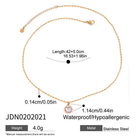Pendant Necklace Stainless Steel Titanium Steel 18K Electroplating Moonstone